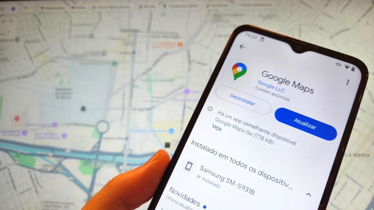 A sleek, futuristic digital map interface floating in a dark environment, featuring glowing abstract route paths, interconnected data nodes, and stylized location pins. The UI displays minimalist graphs and geometric icons instead of text, 