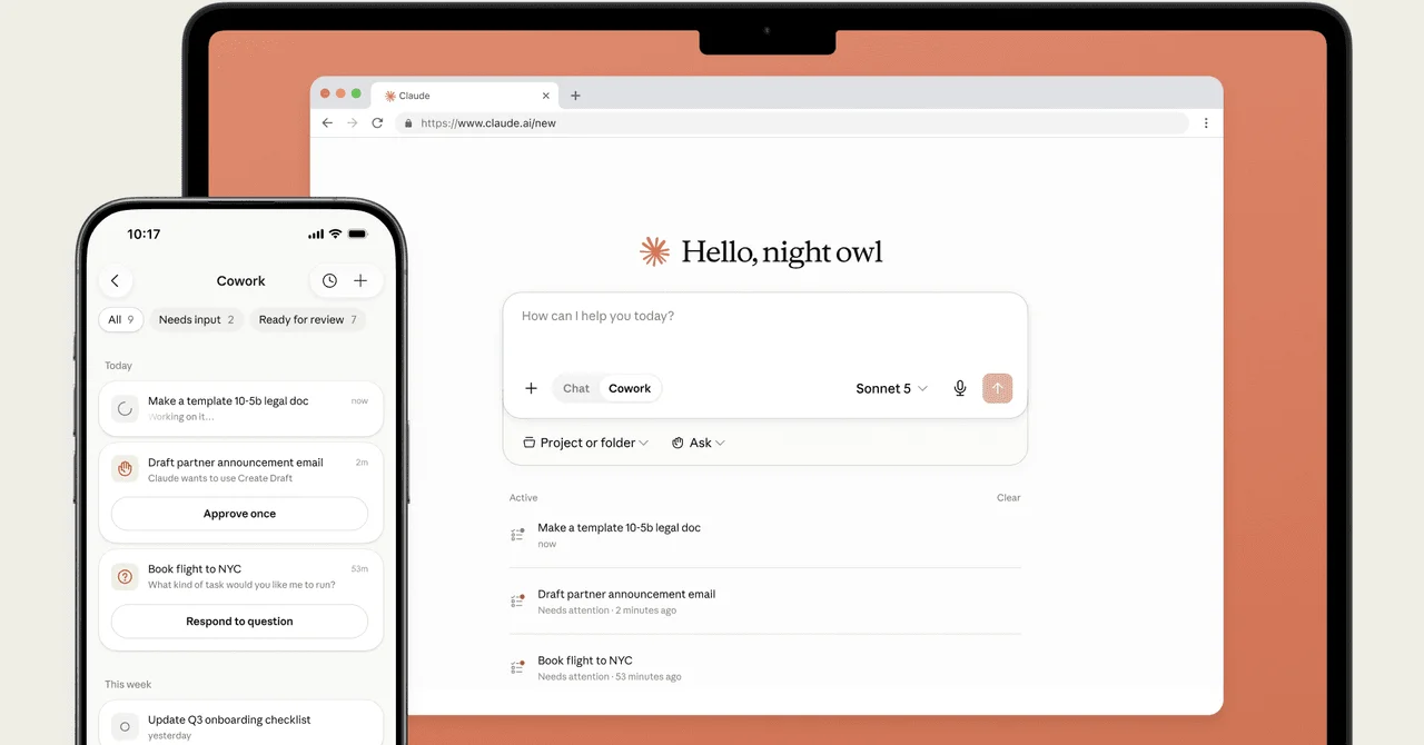 Adeus, laptop aberto: Claude Cowork agora roda tarefas em segundo plano